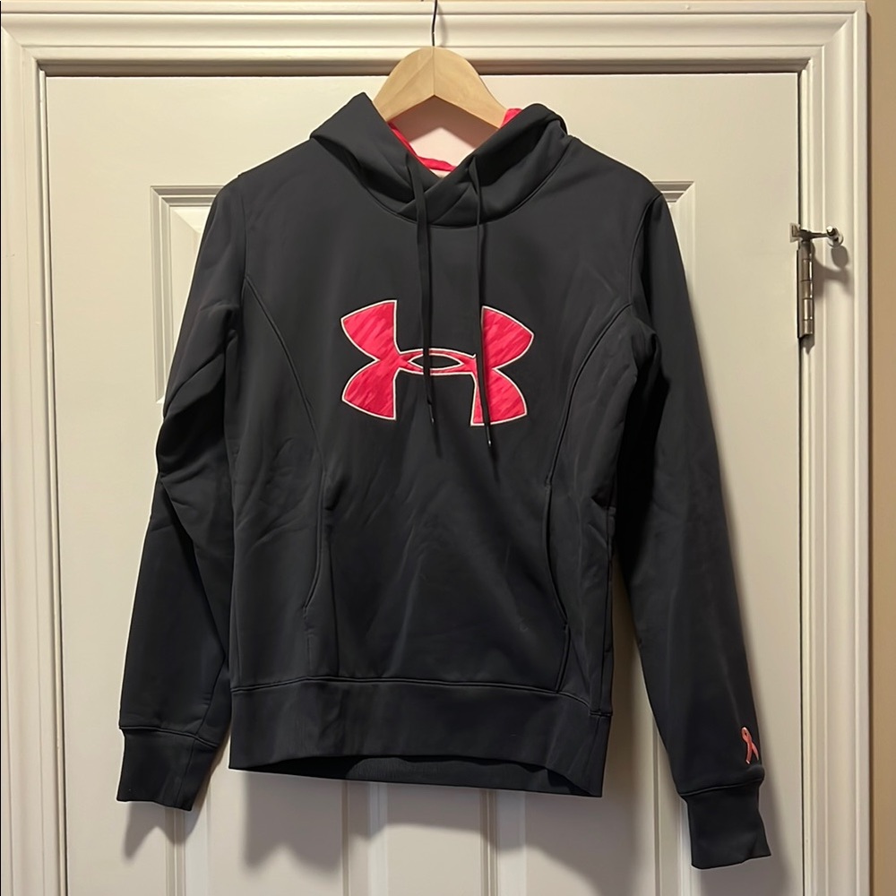 Under Armour Black Hoodie with Pink Logo